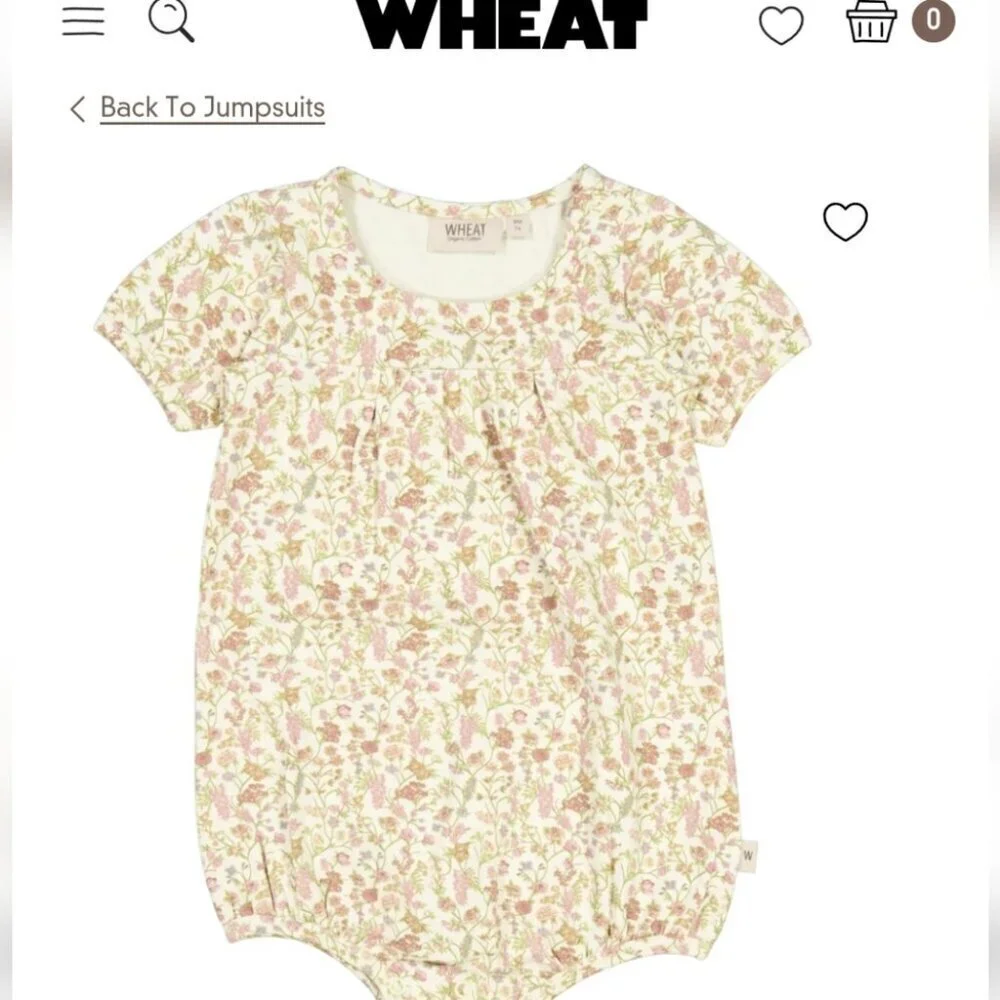 Wheat Floral Vilja Baby Jumpsuit